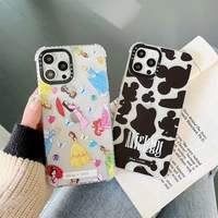 disney princess cartoon mickey phone cases for iphone 13 12 11 pro max xr xs max 8 x 7 couple fashion anti drop clear tpu cover