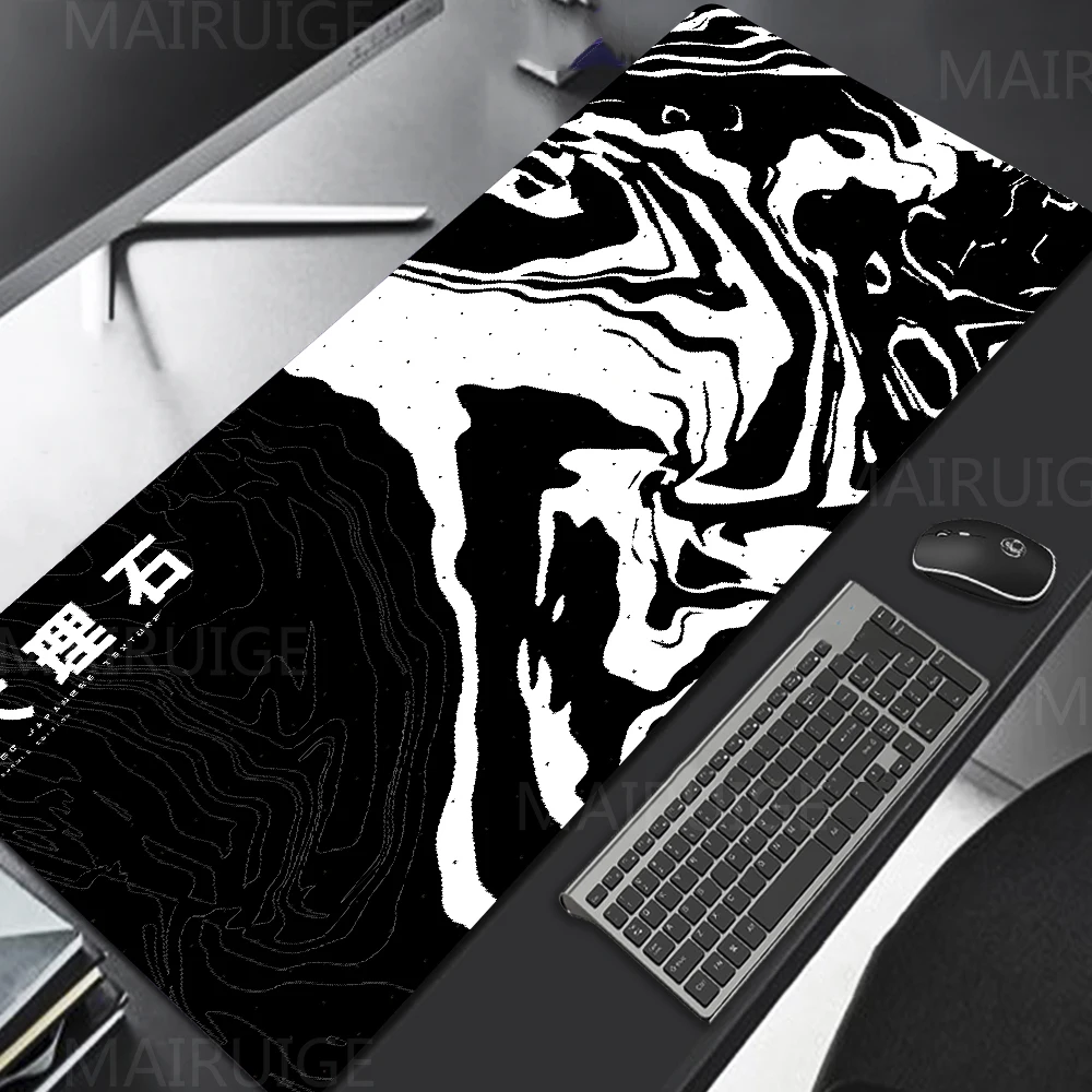 

900x400 Black White Marble Mechanical Keyboard DeskMat XXL Mausepad Company Large Art Mouse Pad Gamer Carpet Aesthetic Mousepad