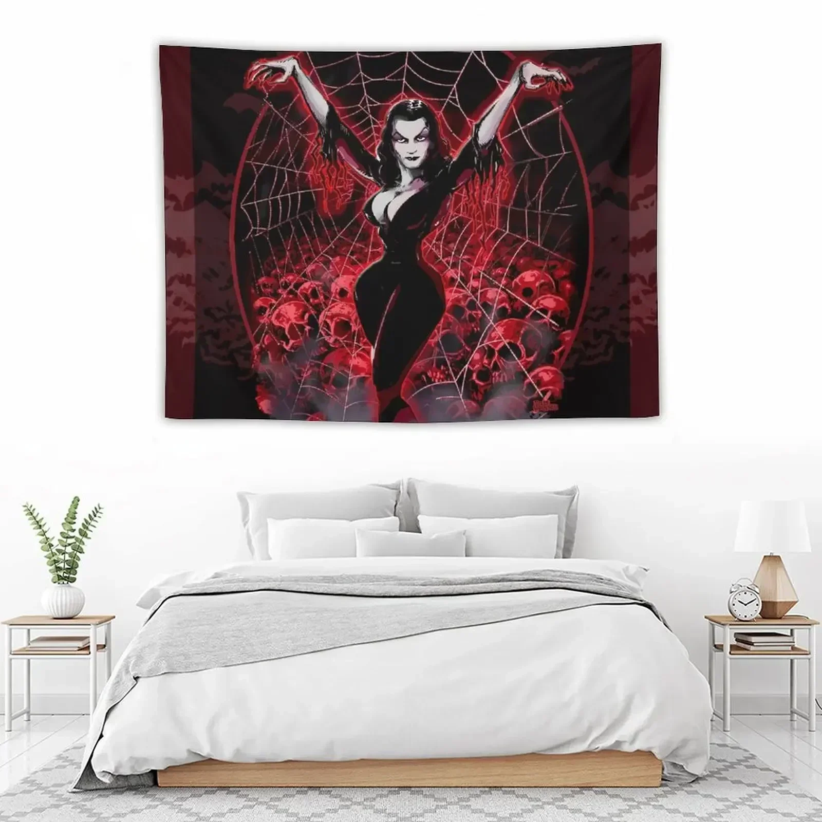 Готический гобелен Vampira Spider Web эстетический домашний декор украшение для спальни