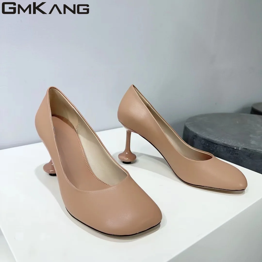 New High Heels Women's Strange Style Toe Women's High Heels Genuine Leather Fashion Show Party Shoes Women's Thin High Heels Wom