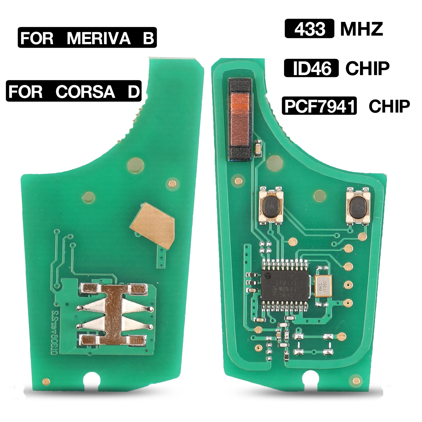 Автомобильный Ключ Jingyuqin С Дистанционным Управлением 433 МГц Чипом ID46 PCF7941 Для Opel