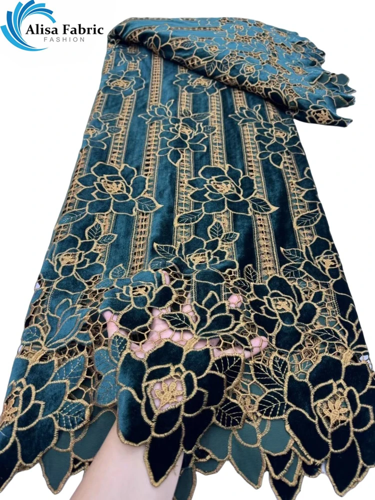 Новинка 2024 изящная мягкая вышитая бархатная кружевная ткань лучшего качества 5