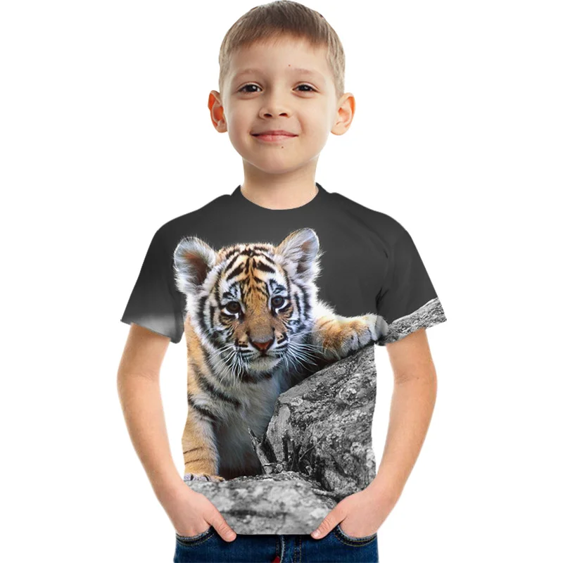 

Футболка для девочек, футболка с 3D принтом, детская повседневная трендовая одежда с коротким рукавом для мальчиков, летние детские топы с ге...