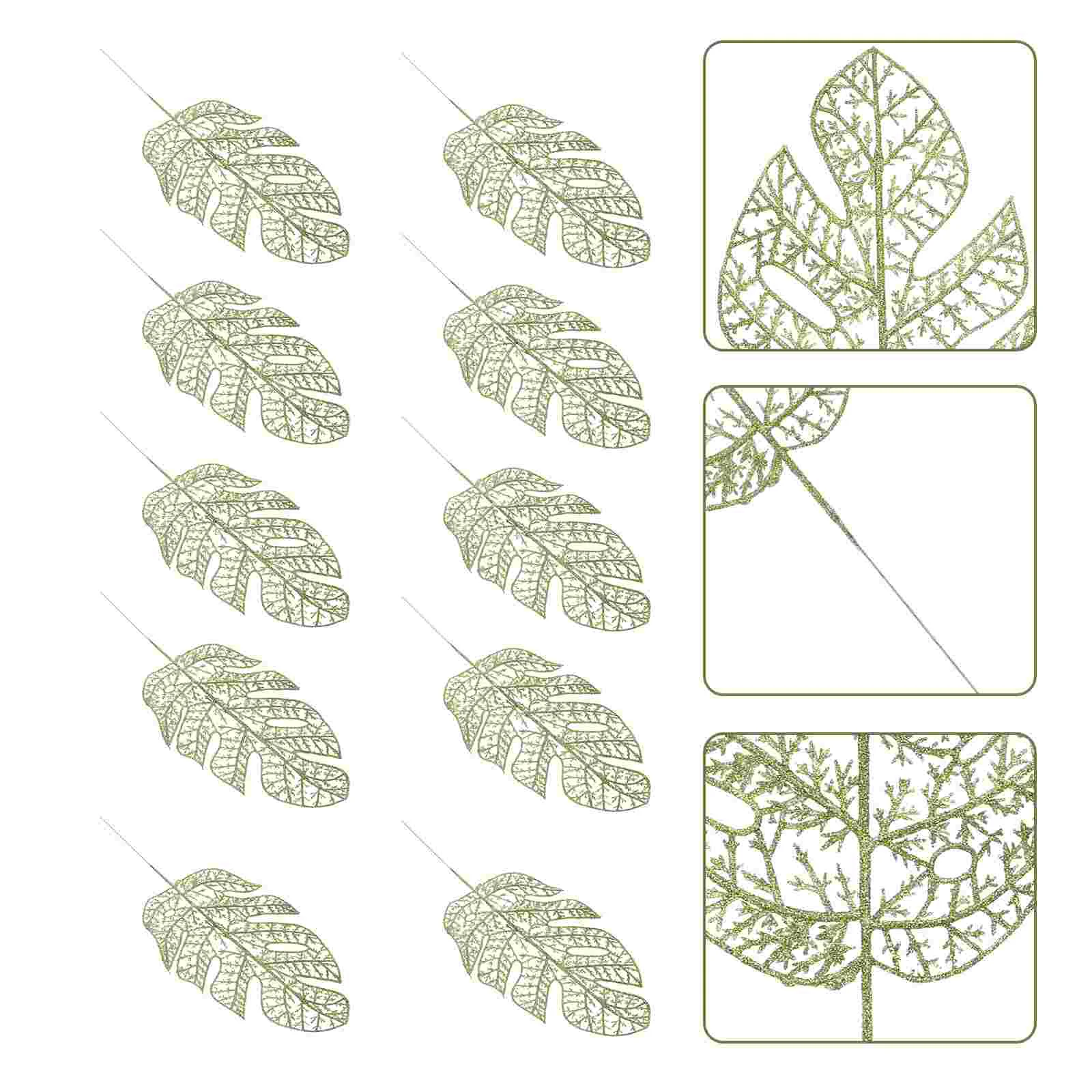 

Leaves Picks Artificial Christmas Stem Leaf Floral Palm Diy Glitter Decoration Tropical Fake Wreath Branches Supplies Boston