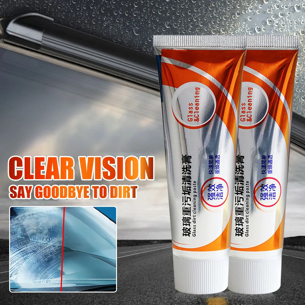 

50g Car Glass Oil Film Removal Paste Car Windshield Cleaner Suitable For Car Window Front Windshield Cleaning Tool