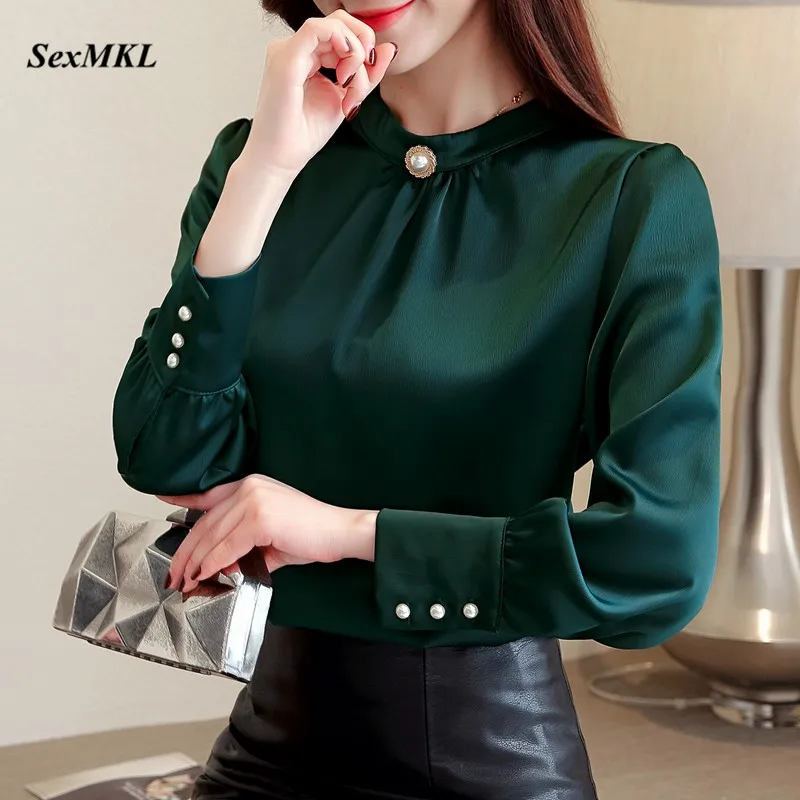 

SexMKL Plus Size Blusas Mujer de Moda 2023 Women Long Sleeve Chiffon Shirts Womens Tops and Blouses White Blouse Shirt Feminina