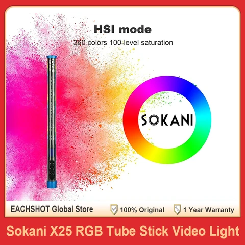 Sokani X25 RGB двухцветный светодиодный видеосветильник с ручным управлением через приложение для освещения видеосъемки для YouTube, Tiktok
