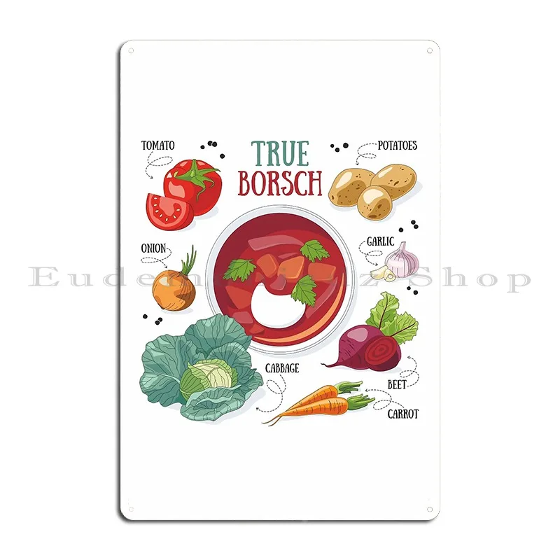 Металлический знак True Borsch дизайнерское украшение Настенная роспись создание