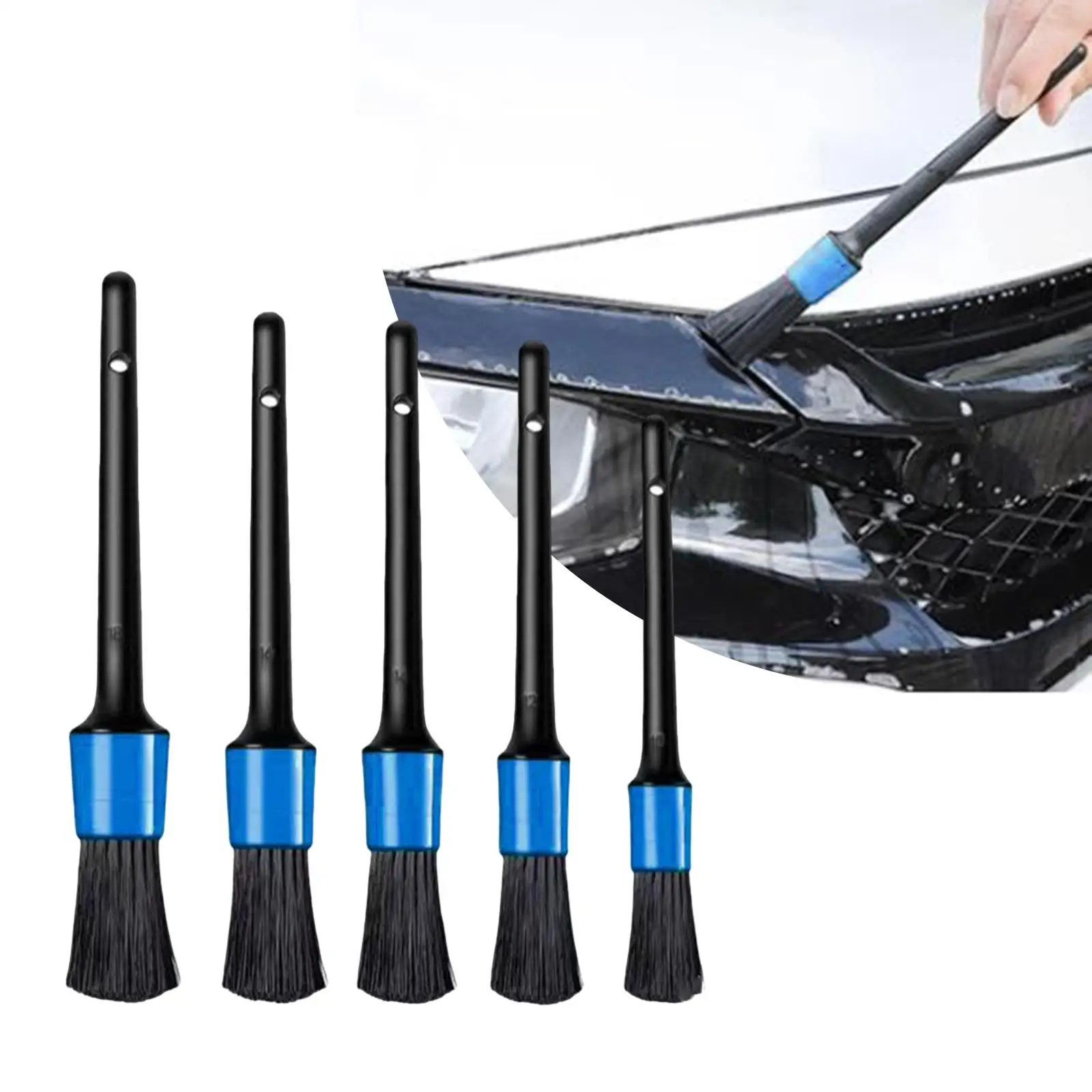 

Car Detail Brush Set 5 Sizes for Wheels Engine Console Dashboard Flexible