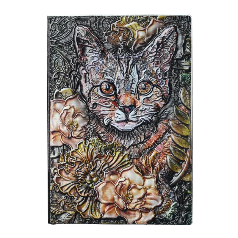 

3D Embossed Cat Notebook A5 PU Leather Notepads Diary Agenda Weekly Planner For Students School Office Supplies YJ-005