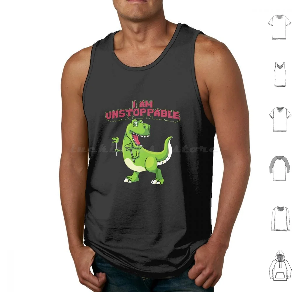 

I Am Unstoppable Trex Funny Short Dinosaur Arms Tank Tops Print Cotton T Rex Unstoppable Unstoppable T Rex Unstoppable