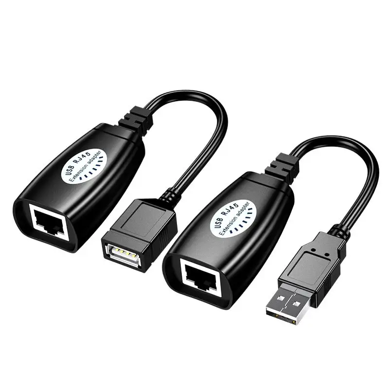 30M USB Extender Adapter USB male to Female Extender USB to Rj45 Extension over Cat5e Cat6 Support USB mouse keyboard for PC DVR