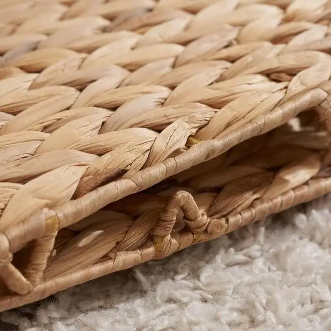 Плетеный куб для хранения полок корзины водных гиацинта спальни гостиной 4