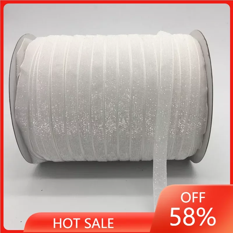 

3/8" 10mm Glitter White Ribbon Headband Clips Bow Wedding Christmas Decoration