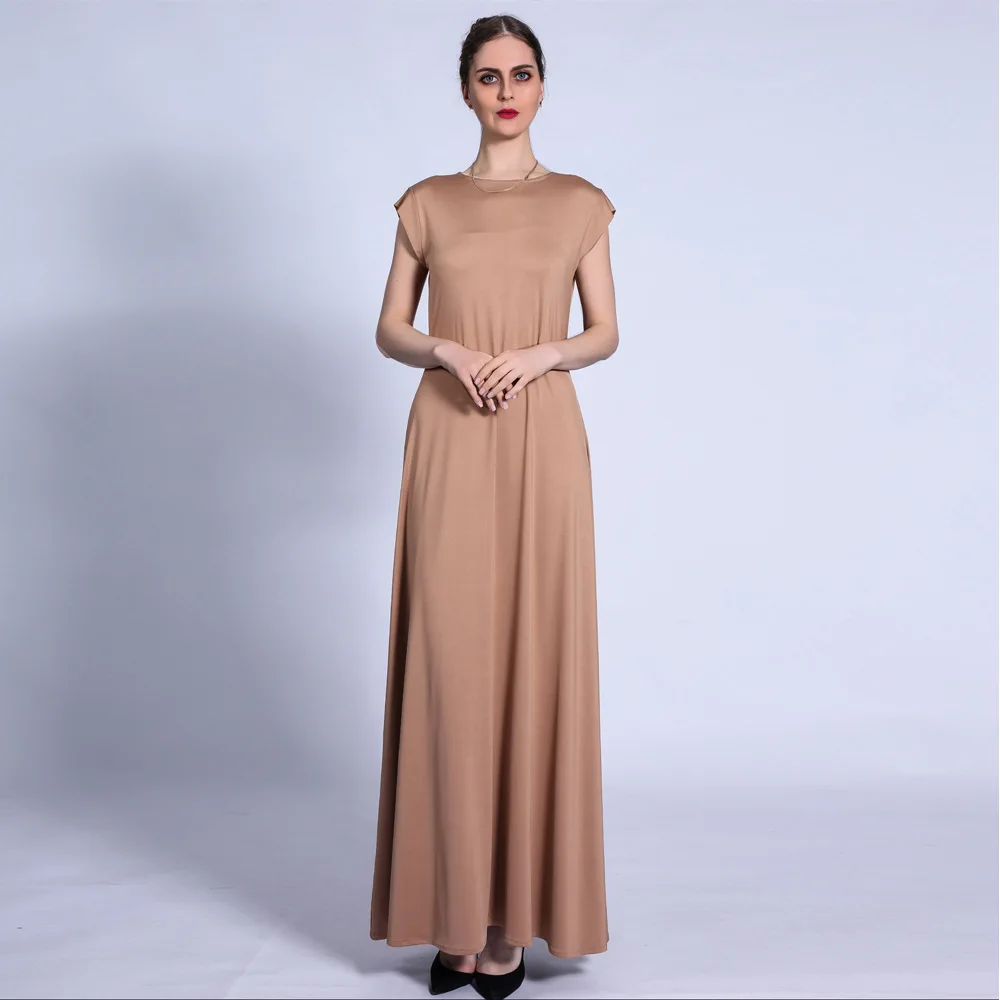 

Eid Arab Women Muslim abaya inner dress Women Sleeveless long Dress Middle East Dubai Kaftan Islamic Femme Lining Vestido 2023