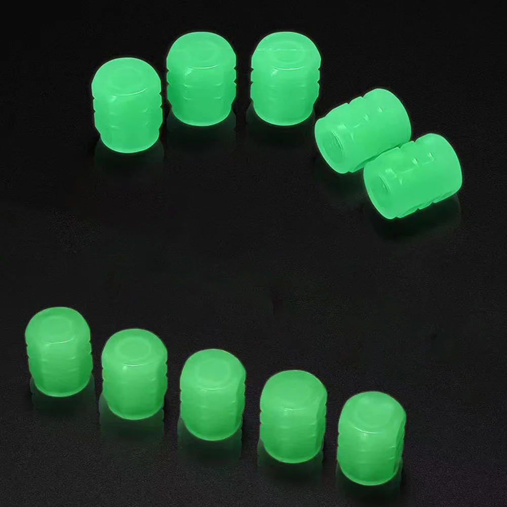 

4Pcs Tire Valve Cap Luminous Car Vehicle Wheel Valve Cap Glow Dust Cover Plastic Valve Stems Accessories 1.2x1.6cm