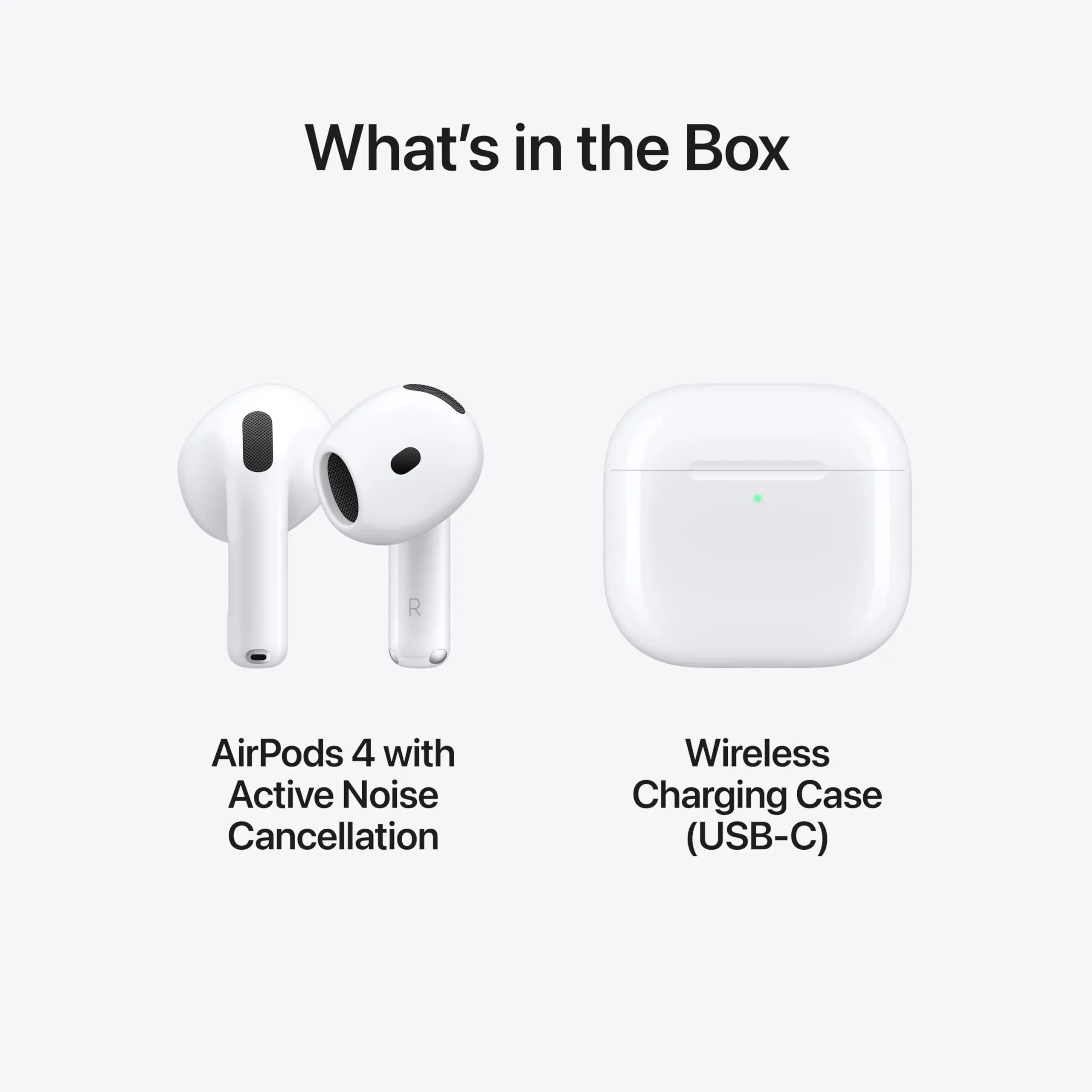 Беспроводные наушники Apple AirPods 4, с активным шумоподавлением, адаптивное аудио, режим прозрачности, космическое аудио, беспроводная зарядка (art.: 3920d1df024df) - 3920d1df024df