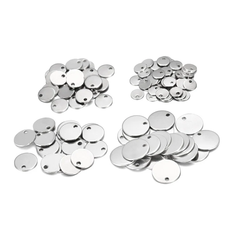 

10-50pcs 6-30mm Stainless Steel Charms Round Dog Tag Pendant Stamping Blanks Pendants for Custom Necklaces DIY Jewelry Making