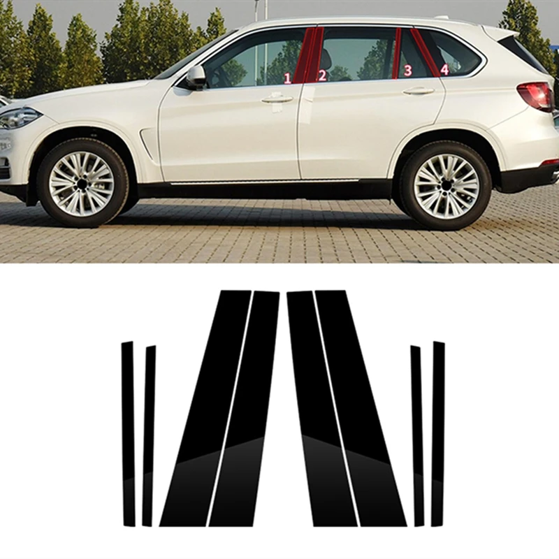 

Отделка для столбов автомобиля, обшивка для BMW- X5 F15 2014-2018, обшивка для окна, обшивка BC, черная наклейка на столб, 6 шт.