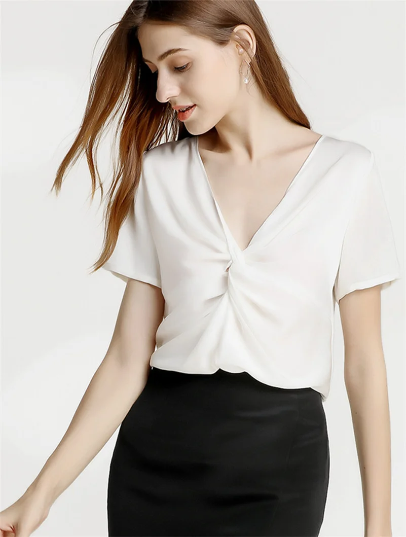 

Футболка женская с V-образным вырезом, Модный повседневный топ с коротким рукавом, элегантная Милая винтажная Милая рубашка, лето 2022