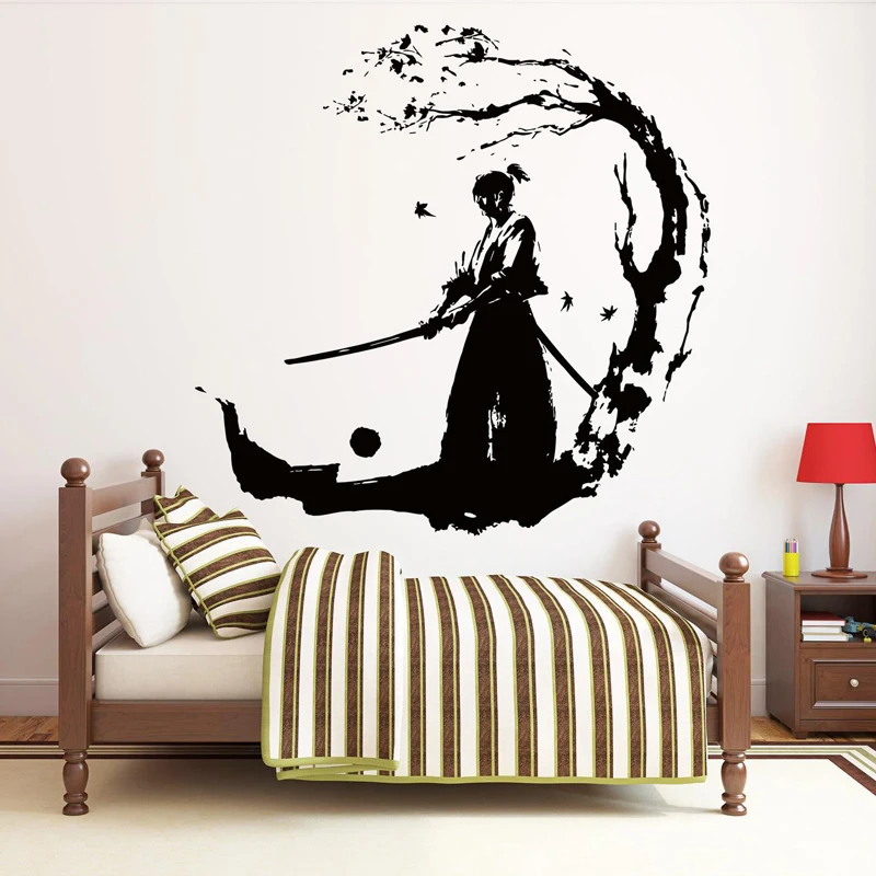

Japanese Samurai Ninja Wall Sticker Vinyl Decals Home Decoration Kids Boys Room Teens Bedroom Removable Mural