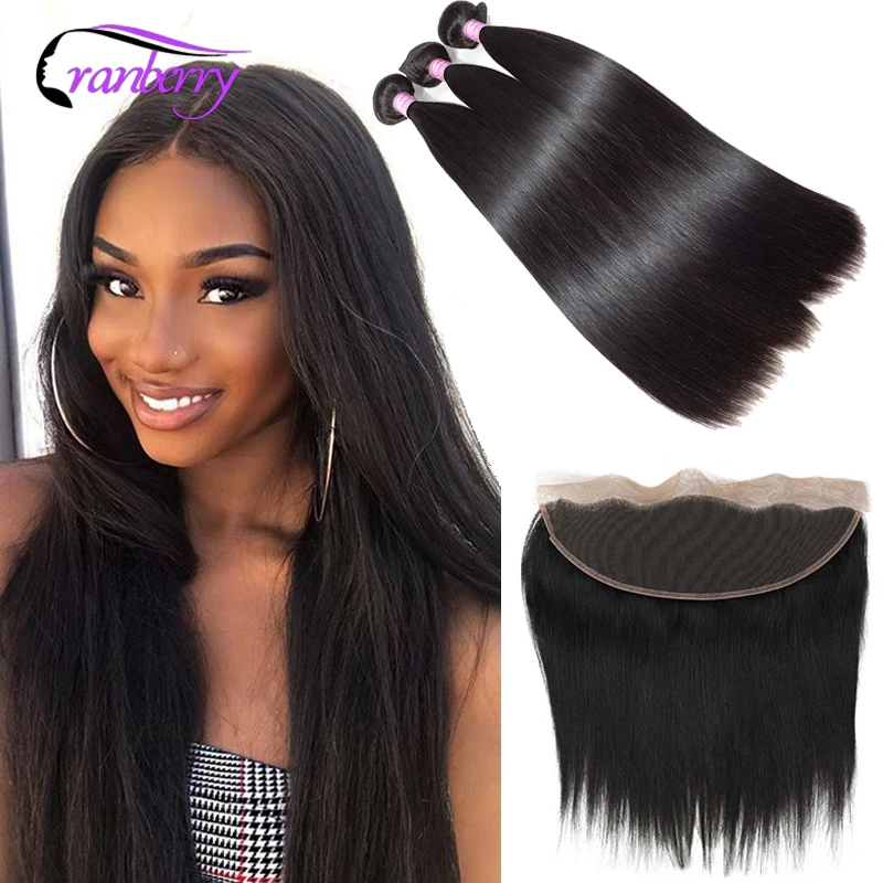 

Бразильские прямые пучки волос с фронтальной связкой 4 шт./партия, связки из клюквенных волос с 13x4 кружевной застежкой, бесплатная доставка