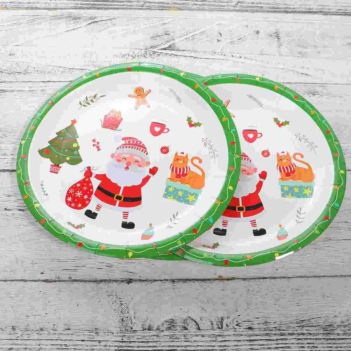 

16pcs Paper Christmas Party Supplies Party Dish Paper Trays for Birthday