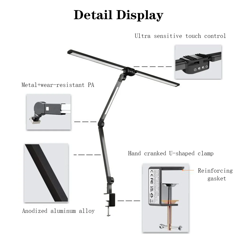 Светодиодная настольная лампа книжный светильник современная архитектурная с
