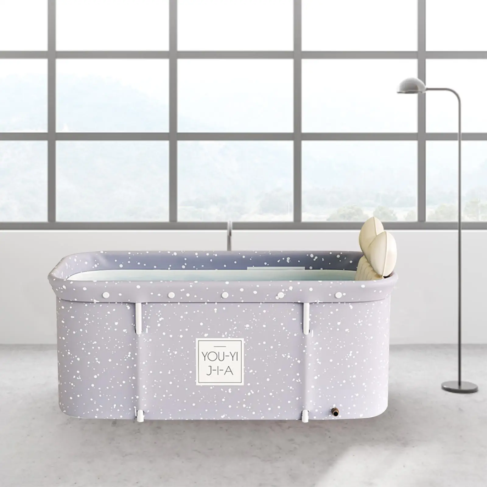 

Bathroom Soaking Standing Bath Tub Comfort Cushion Free Standing for Family