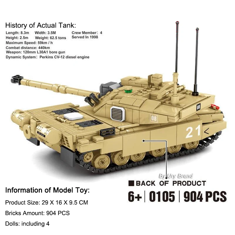 Армейский Танк WW2 Военный танк MBT M1A2 Abrams FV 4034 Challenger-2 наборы Колесников солдаты