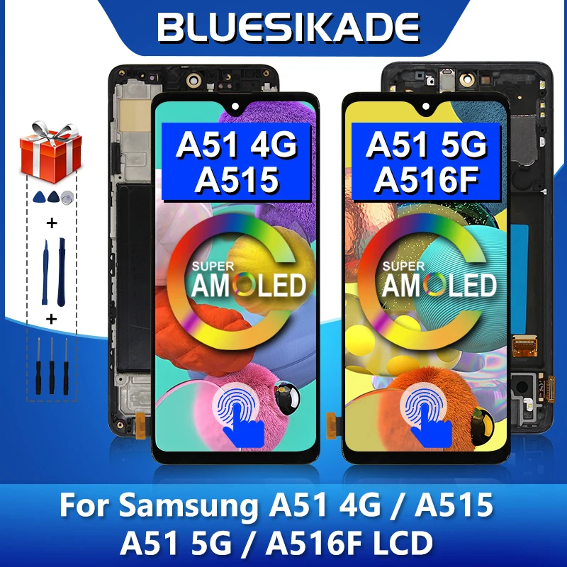 

AMOLED For Samsung Galaxy A515 Display A51 4G SM-A515F/DST SM-A515F/DSM Touch Screen For Samsung A51 5G LCD SM-A516B/DS LCD
