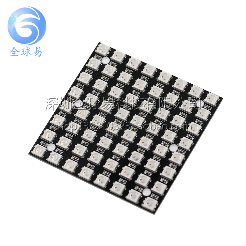 64-битный светодиодный модуль Ws2812b 8x8 Xrgb 5050 Ws2812s Пиксельный экран Sunlephant