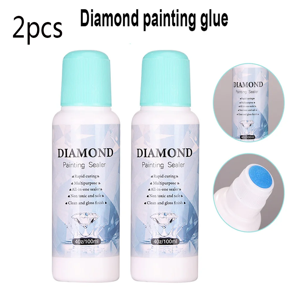 

2Pcs 100ml DIY Diamond Painting Conserver Permanent Hold Shine Effect Sealer for All Diamond Painting Brightener Glue Keep Shiny