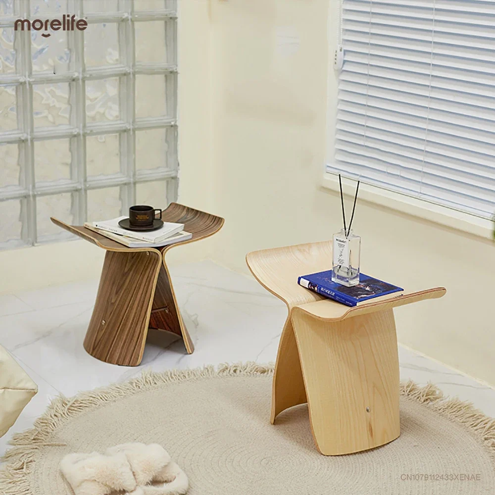 Скандинавская Маленькая деревянная скамейка датская искусственная кожа