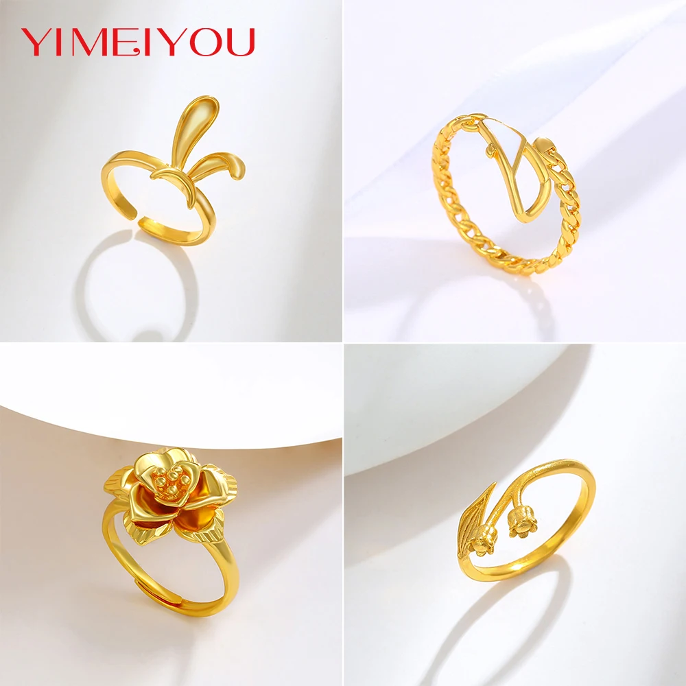 

Fashion Rings Women Sets Jewelry Trendy New Styles Party Classic High-quality Golden Color