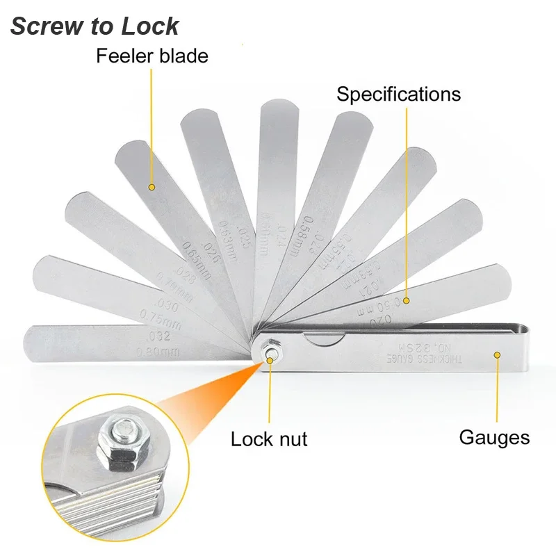 Новый 32-лезвийный щуп метрический заполнитель зазора измеритель толщины 0 04-0 88 мм
