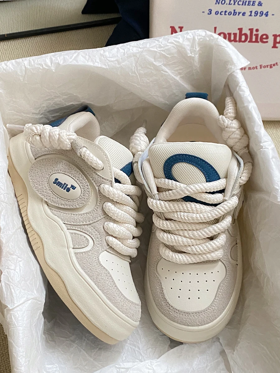 

Кроссовки женские универсальные с круглым носком, повседневные сникерсы на платформе, криперы в стиле ретро, прорезиненная обувь для отдых...