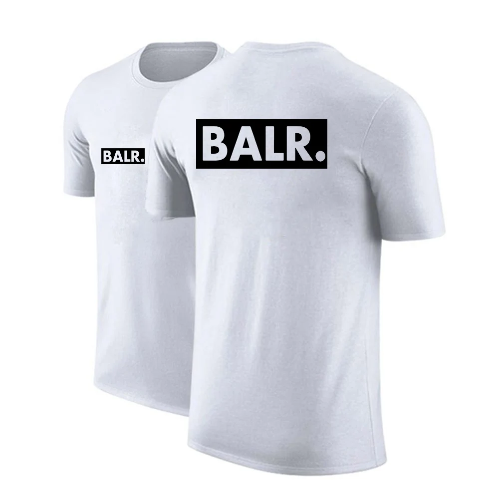 Футболка BALR мужская с круглым вырезом хлопковая Однотонная рубашка принтом и