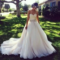 zj9120 elegant princess wedding dress for woman sexy sweetheart lace appliques sleeveless sweep train bride gown