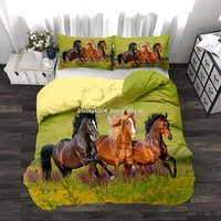 bedding set cartoon animals duvet cover horse cat dog bed linen comfortable bedding sets bedclothes soft bed set no sheet