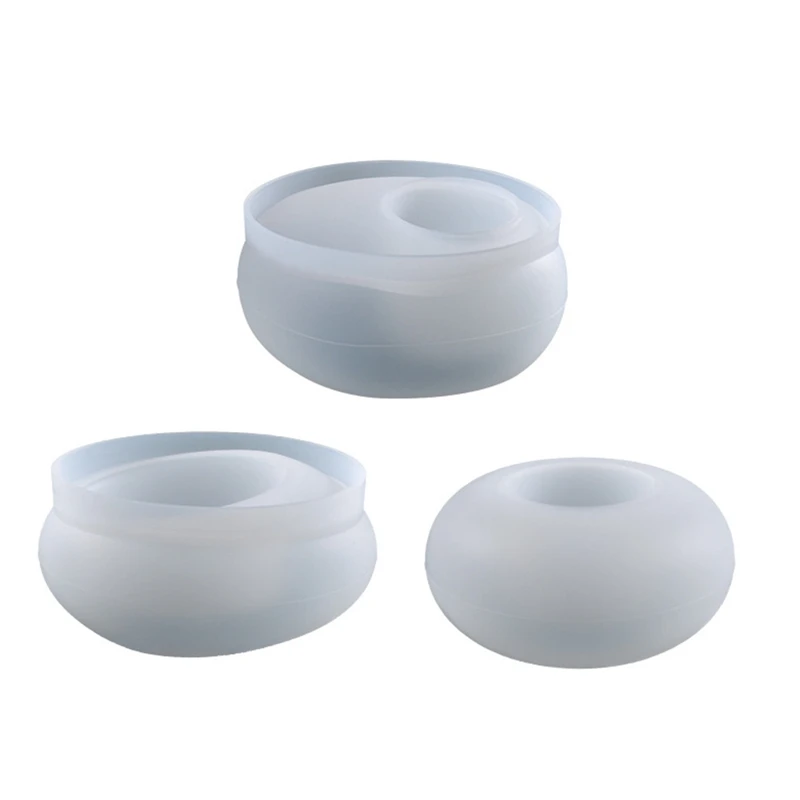 

3Pcs Tea Candle Candle Holder Resin Mould, Candle Holder Planter Resin Silicone Mould For DIY Home Decor