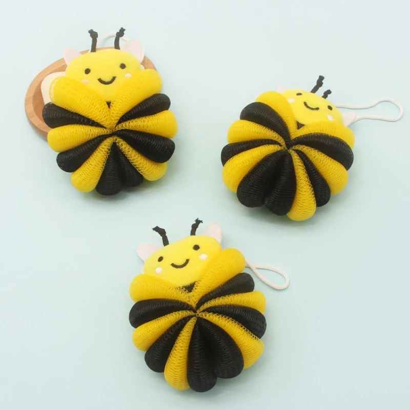 

Loofah soft not scattered Mesh sponge bath ball bath ball Bath bubble cartoon children bee miracle baby sponge tide