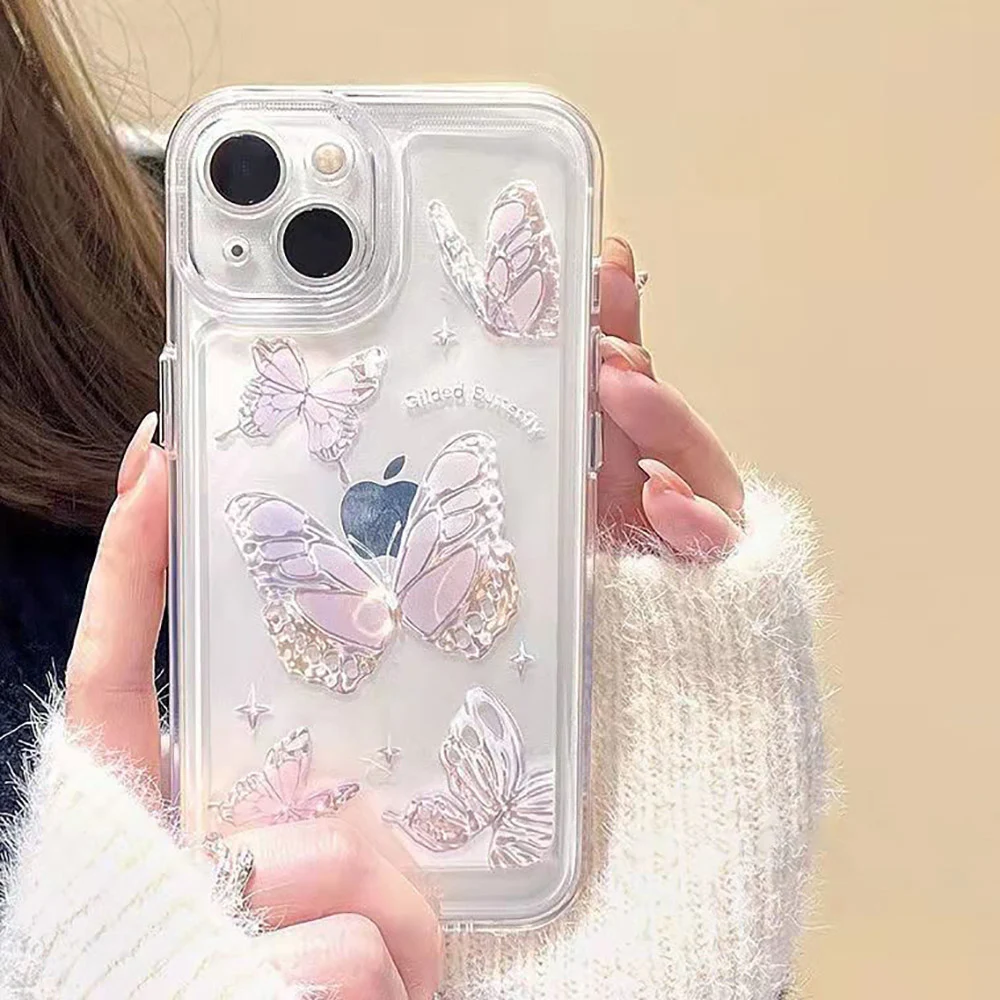 

Korean Cute Glitter Butterfly Case For Vivo Y75 Y55 Y55S Y52S Y70S Y31S Y33S Y33T Y32 Y15S Y15A Y91C Y95 Y19 Y5S X80 Pro Cover