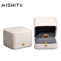mishitu ring box pendant box pu leather jewelry box diamond ring display box jewelry organizer fashion gift case customizable