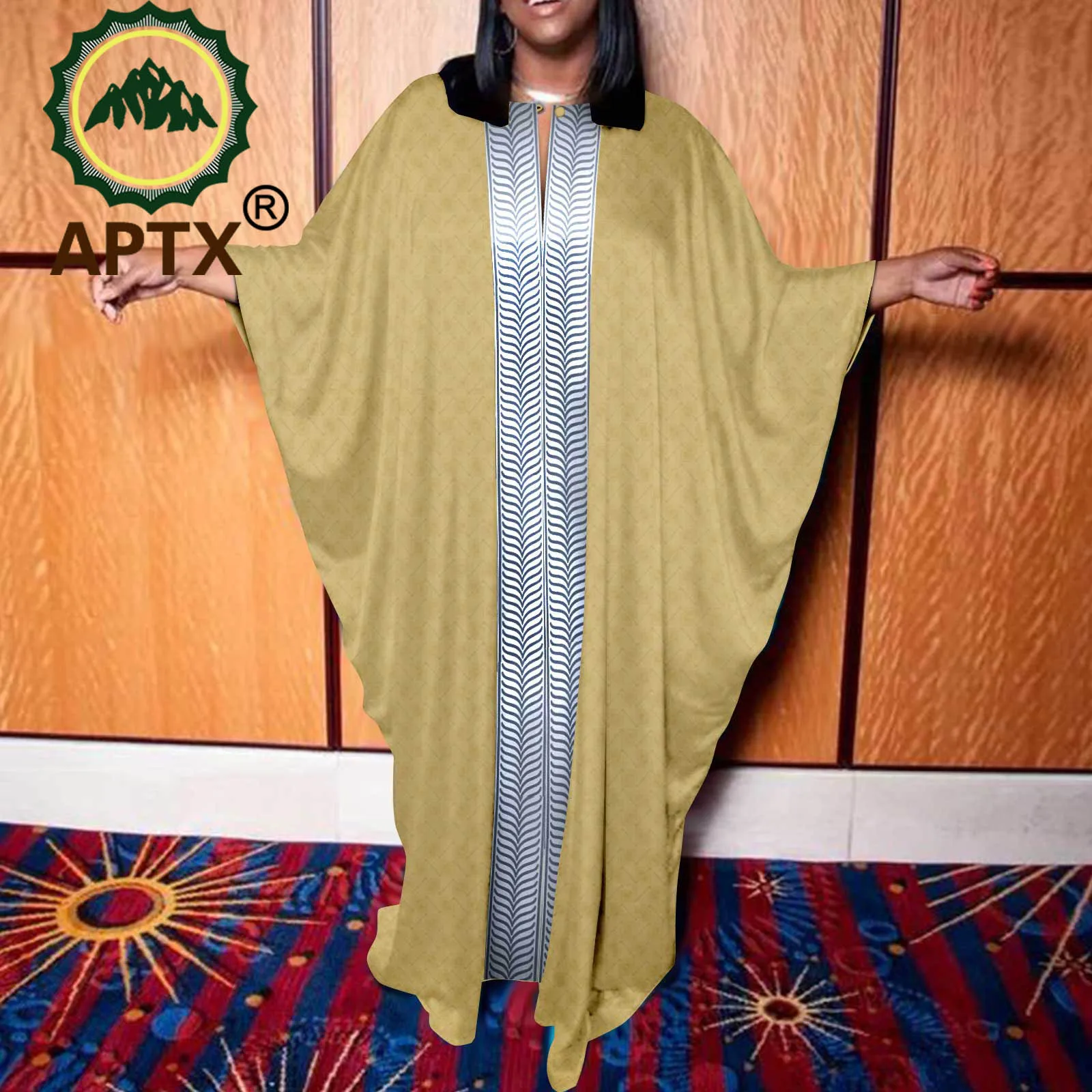 Loose Muslim Women Maxi Robe Long Bat Sleeve African Printed Dress Dashiki Clothing Kaftan Dubai Boubou Abaya A2216001