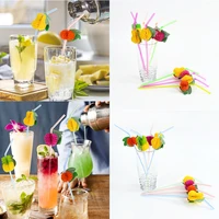 1020pcs disposable 3d fruit honeycomb plastic straws for bar wedding party supplies striped bendable cocktail drinking straws