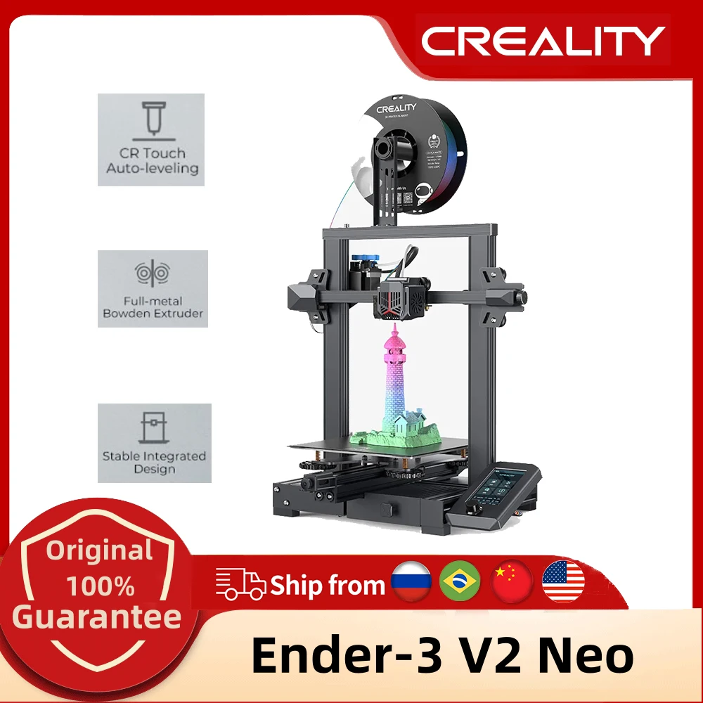 

3D-принтер Creality Ender 3 V2 Neo, принтер CR Touch с автоматическим выравниванием, полностью металлический экструдер, функция продолжения печати и предварительного просмотра моделей