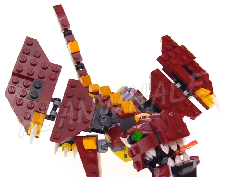 223 шт. Creator 3 в 1 мифические существа огненный дракон гигантский паук тролль 11044