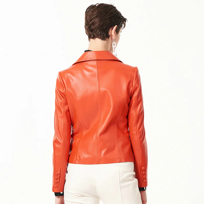 

2023Leather jacket,Autumn Genuine Leather Jacket Women Clothes Korean Streetwear Short Sheepskin Coat Elegant Real Leather Coats