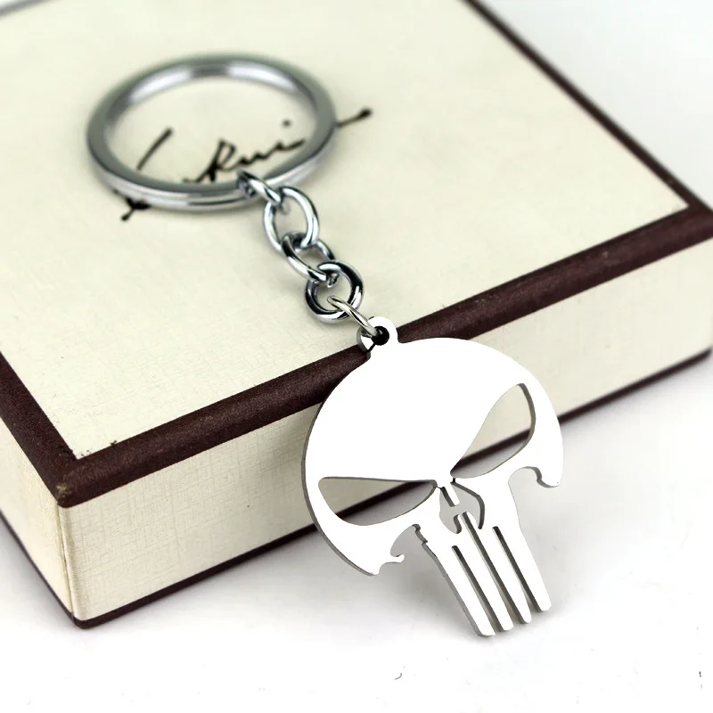 

Marvel PUNISHER Logo Car Accessories Keyring Stainless Steel Keychain Pendant Gifts